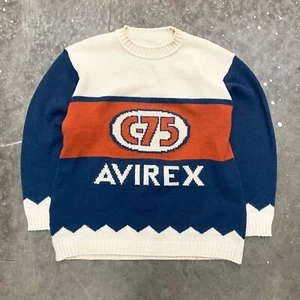 De Colección Avirex C-75 Hechizo Bloque de Color Suéter Lana Lana Hecho en Italia - Imagen 1 de 3