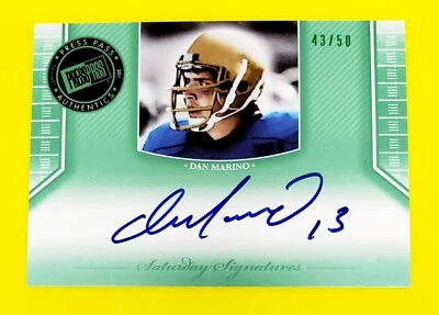 2011 Press Pass Legends Saturday Signatures Emerald Dan Marino autógrafo #43/50 Foto 1 de 4