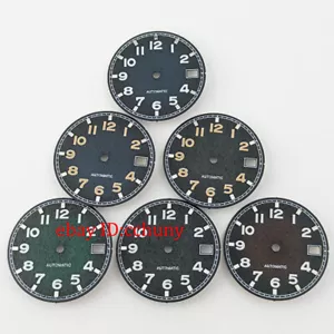 29 mm negro azul verde marrón estéril esfera de reloj ajuste movimiento NH35 NH36 - Imagen 1 de 12