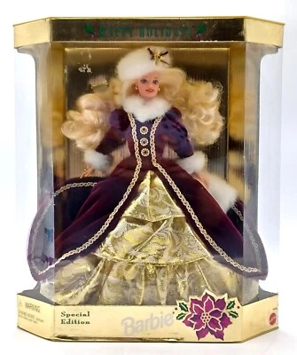 1996 Happy Holidays Barbie Puppe - Blonde / Special Edition, Mattel 15646 / Ovp - Bild 1 von 4
