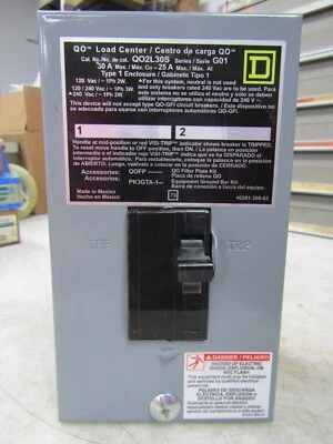 💥SQUARE D 30 AMP MAIN LUG LOAD CENTER 120/240 VAC TYPE 1 QO2L30S - Image 1 of 4