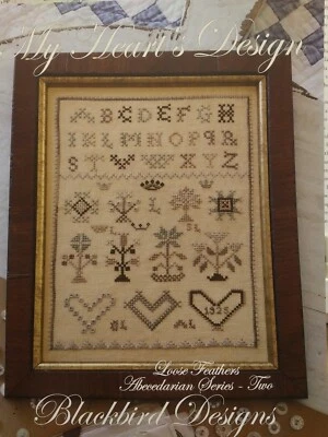 MY HEART'S DESIGN CROSS STITCH SAMPLER BLACKBIRD DESIGNS ABECEDARIAN #2 - Image 1 of 2