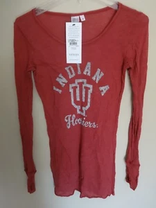 NWT NCAA Old Stock Indiana Hoosiers Long Sleeve Shirt Women Small by Venley - Picture 1 of 6