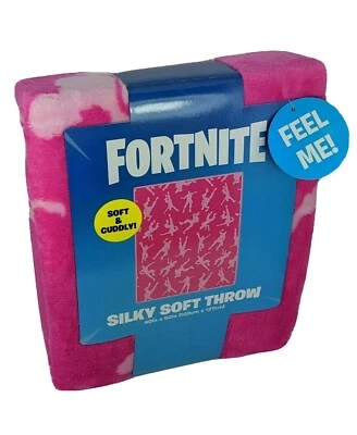 JAY FRANCO & SONS, INC. Fortnite Silky Soft Throw Pink Dance Emotes Blanket 40in. x 50in.(102cm x 127cm)