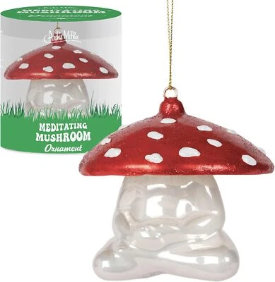 Meditating Mushroom Ornament - Holiday Art Hand-Blown Glass ® Archie McPhee - Изображение 1 из 4