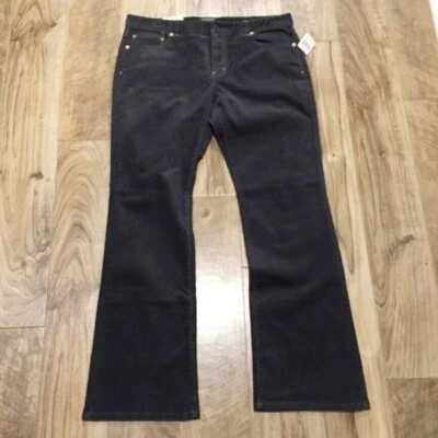 Nuevo Polo Ralph Lauren Pantalones de Pana 14 Mujeres Bootcut Acampanado Negro Elastizado Jeans Foto 1 de 4