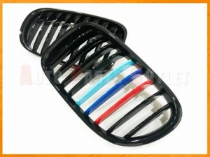 Sport Style M Tri Shiny Black Front Grille For 09-15 BMW F01 F02 740i 750i 760i - Picture 1 of 1