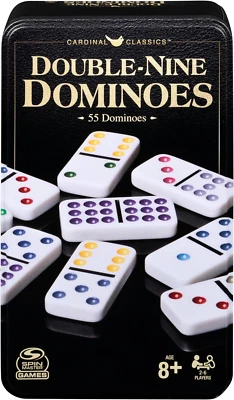 Spin Master Games, Cardinal Classics Double Nine Dominoes Set in Storage Tin, Do - Image 1 of 4