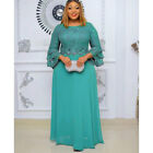 Plus Size Women Chiffon Long Dress African Evening Party Gown Cocktail Robe Prom