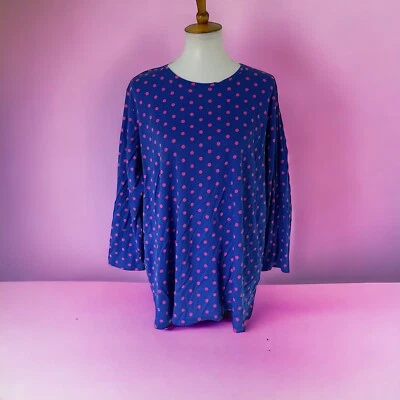 Camiseta Top Kim Rogers Perfectamente Suave Manga 3/4 100% Algodón Azul Real Rosa Foto 1 de 4