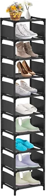 Urmsun 10 Tiers Vertical Shoe Rack, Tall Small Narrow Space Saving Shoe Storage  - Image 1 of 4