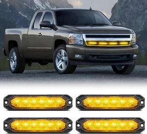 Nilight 4 Stück 6 LED gelb Notfall Stroboskop Lichter 12 V 24 V Aufputz blinkend W - Bild 1 von 9