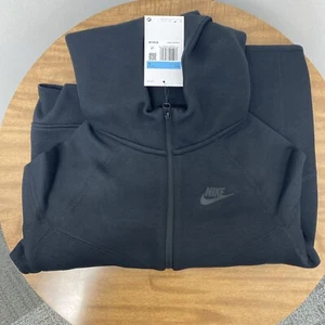 NIKE SPORTSWEAR TECH FLEECE FULL ZIP HOODIE Black FD3285-010 KIDS SIZE MEDIUM - Picture 1 of 5