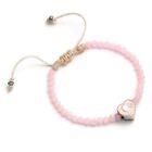 Bracelet d'amitié Barbie™️ perles roses avec perle en forme de cœur