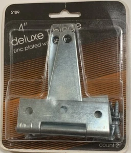 NUEVO par de placas de zinc con bisagra en T de lujo de 4” con tornillos Parker Metal Corp. 5189 - Imagen 1 de 2