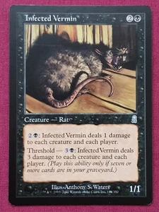 Magic The Gathering ODYSSEY INFECTED VERMIN black card MTG - Picture 1 of 2