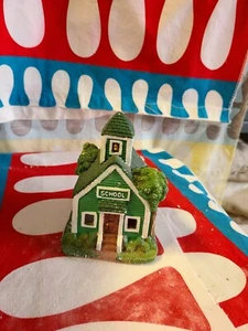 California Creations "#90671 Spring School" Painted Plaster Building - Picture 1 of 6