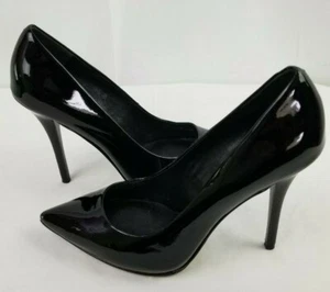 Brian Atwood  Classic Black Patent Leather Pointy Toe Stiletto Heels Size 7 - Picture 1 of 8