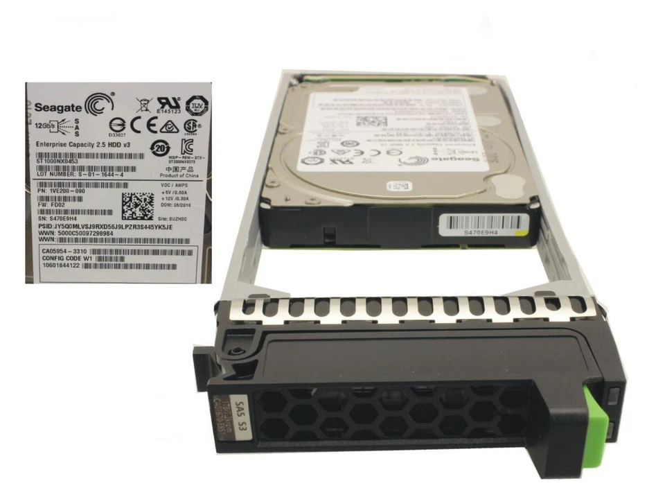 Fujitsu Eternus DX S3 1TB SAS 12G 7.2K 2.5" Hot-Plug HDD Hard Drive CA07670-E851 - Image 1 of 1