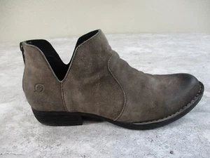 Born Bootie Women 8 Taupe Brown Kerri Cut Out Ankle Boot Zip Up Casual Comfort - Picture 1 of 15