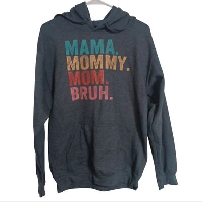 Sudadera con Capucha Gildan Gris Oscuro Mamá Mamá Bruh Talla Mediana Foto 1 de 4