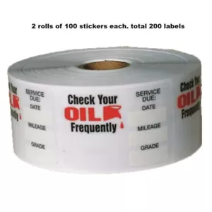 200 STATIC CLING OIL CHANGE STICKER DECAL FREE SHIPPING - Picture 1 of 4