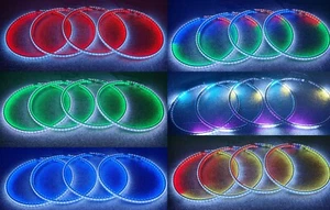 17.5" White +Chasing LED Wheel Lights Double Sided LED Rim Light Kits Romote App - Picture 1 of 24