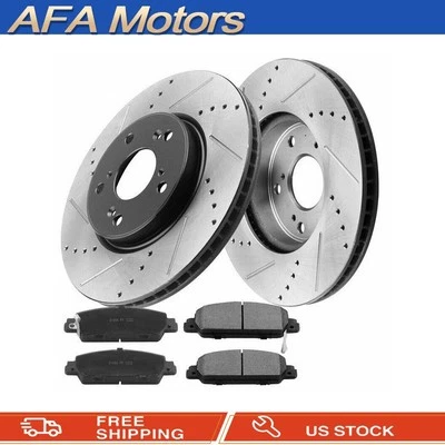 Комплект передних тормозных дисков + керамические тормозные колодки для Honda Accord 2013-2020 годов выпуска с электронным покрытием - Изображение 1 из 4