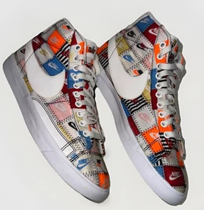 Nike Blazer Mid Patchwork Mens Sz 10 Shoes Athletic Retro Sneaker Gym CI9887-100 - Picture 1 of 6