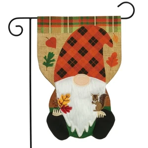 Briarwood Lane Fall Gnome Autumn Burlap Garden Flag - Picture 1 of 4