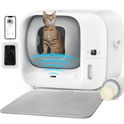 Amicura Cura 3 Katzentoilette,Automatische Selbstreinigung,Selbstverpackung,60L