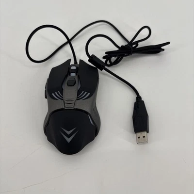 LED Gaming Mouse Model MU21007 USB Wired Black/Gray TESTED - Image 1 of 4