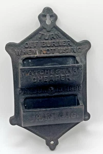 Antique Cast Iron Match Double Holder "MATCHES ARE CHEAPER THAN GAS" -Wall Mount - Picture 1 of 15