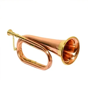 Massives Kupfer & Messing Horn | US Militär Kavallerie Horn | Musikinstrument - Picture 1 of 6