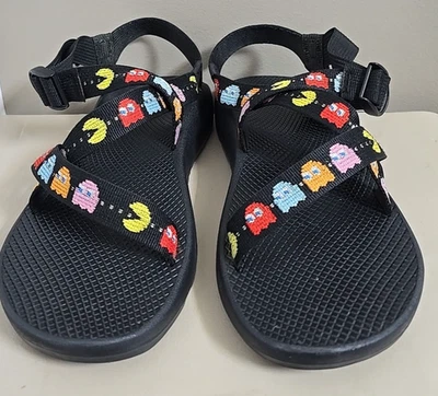 罕见 轻度使用 Chaco PAC-MAN 凉鞋 复古 游戏 经典 Z 限量版 尺寸 13 — 第 1/4 张图片