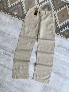 Vintage Dolce Gabbana D&G Cotton Linen Beige Wide Pants Trousers Size 40 / S - Picture 1 of 16