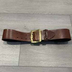 Rare Vintage Ralph Lauren Leather Belt Western Boho USA Made Thick 90s 30/34 RRL - Picture 1 of 9