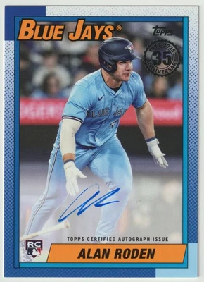 Alan Roden 2025 Topps Update Series 1990 Topps Rookie Auto - Image 1 of 2