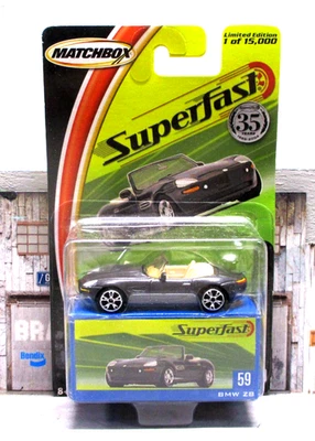 Matchbox Superfast 2004 35 años n.º 59 BMW Z8 ¡Ruedas divididas superrápidas de 5 radios! Foto 1 de 4