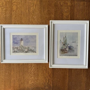 Set Of 2 8x10 Matted And Framed Millie “M” Briggs Watercolor Prints 11x14 Frame - Picture 1 of 15