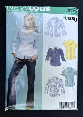 New Look 6407 Misses Button Front Shirts 5 Styles 2004 Pattern size 10-22 Uncut - Image 1 of 2