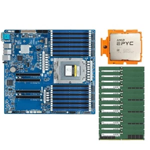 Gigabyte MZ33-AR0 MB + AMD EPYC 9654P CPU 96 Core + 384GB SK 4800MHz RAM(12x32G) - Bild 1 von 6