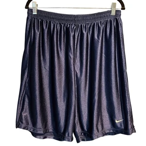 Vintage 90's Nike Swoosh Navy Basketball Shorts Made in USA Size XL - Picture 1 of 9
