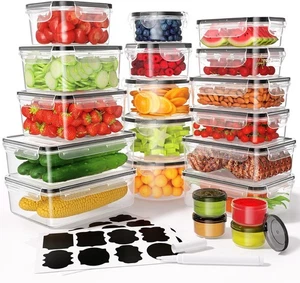 40 PCS Food Storage Containers with Lids Airtight (20 Containers & 20 Lids), ... - Picture 1 of 7