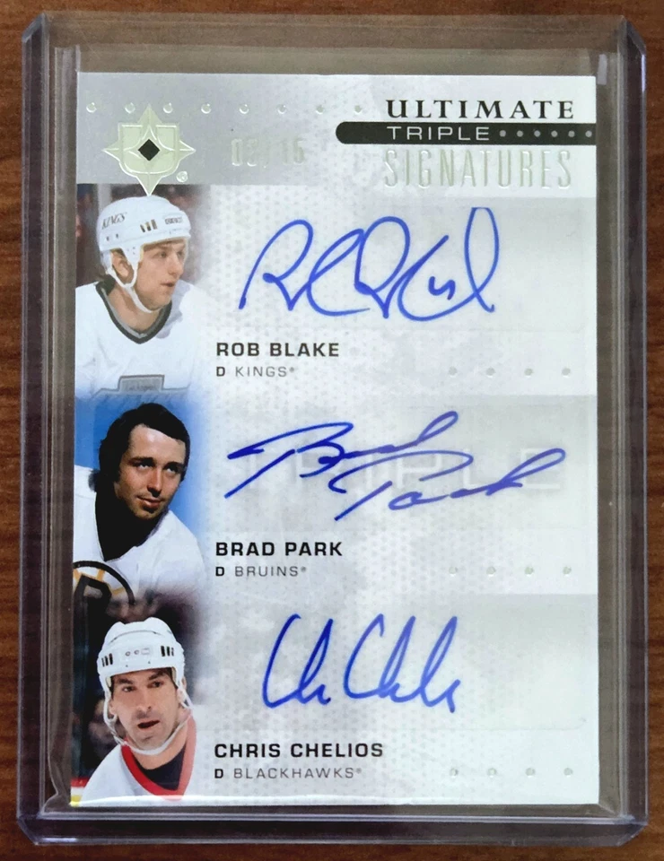 2024-25 Ultimate Collection Triple Auto Rob Blake/Brad Park/Chris Chelios /15 - Image 1 of 1