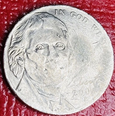 DIE ADJUSTMENT STRIKE ON 2006-D JEFFERSON NICKEL . One-of-a-kind ERROR COIN. - Image 1 of 4