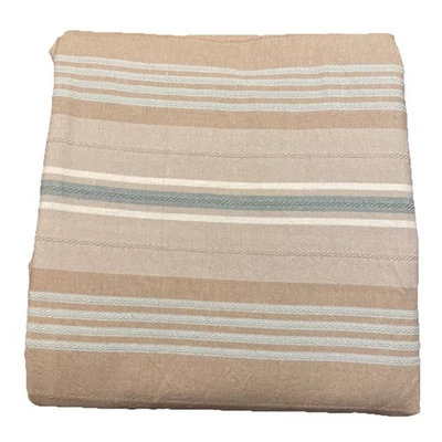 Cortina de Ducha Sonoma Beige con Rayas Verdosas 67" Largo (Corto) Tela de Algodón Foto 1 de 4