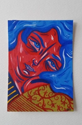 ÚNICO ACEO de ESS22, 3,5 x 2,5 pulgadas, sin marco, medios mixtos sobre papel Foto 1 de 4