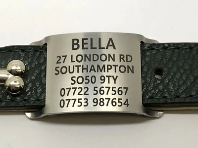 Agility / SLIP ON collar Name tag tags for LEATHER COLLARS - Brass - Image 1 of 4