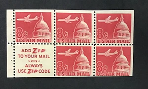 US SC# C64B - MNH - Booklet Pane Of 5+Lable Catalog Value $6 - Picture 1 of 2